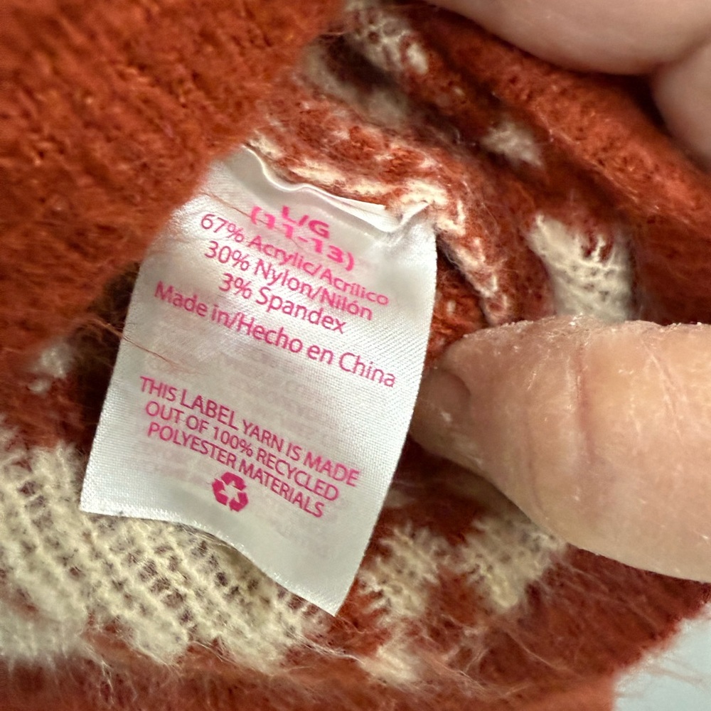 Rust Geometric Patterned Turtleneck Sweater - image 7